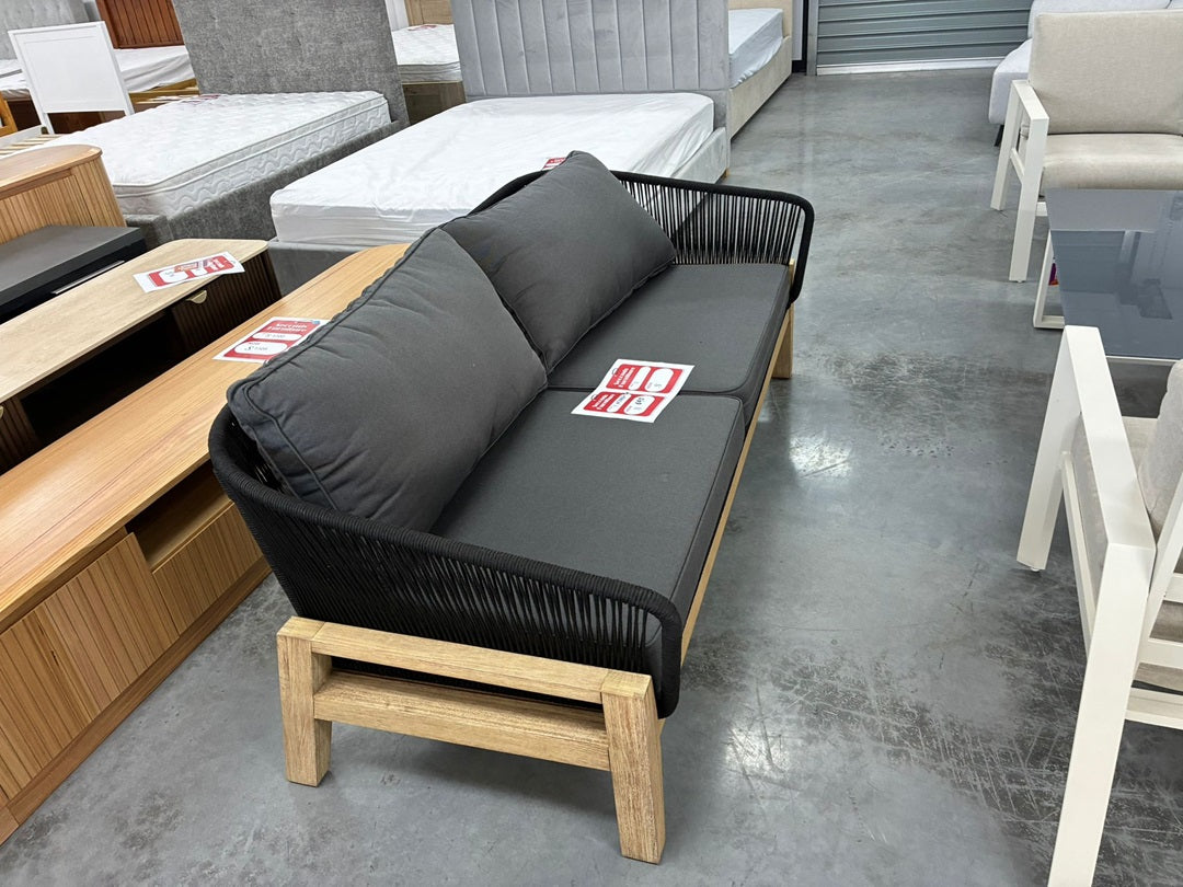 3 Seater Outdoor Sofa – Black / Charcoal
