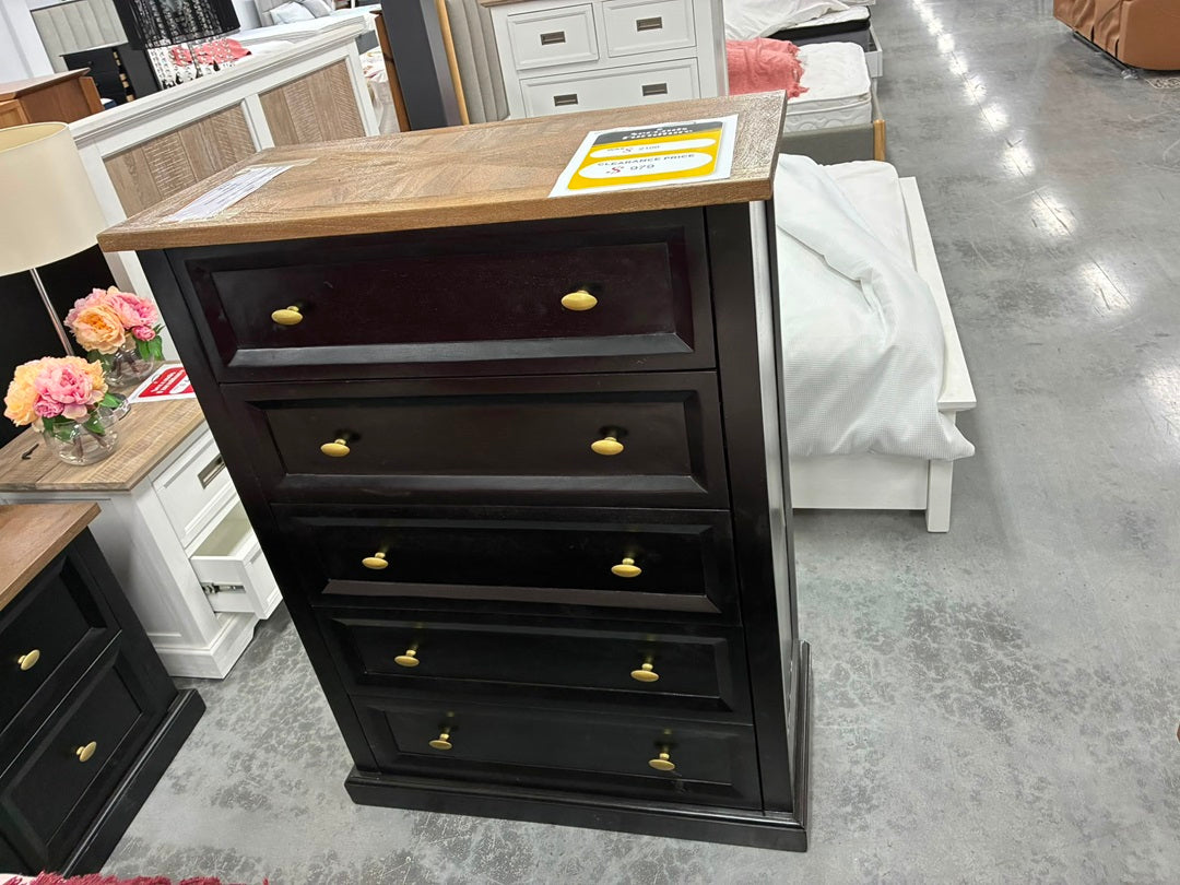 5 Drawer Tallboy – Mango Wood