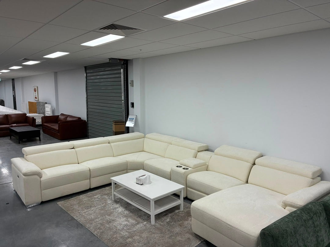 Luciano Modular Fabric Lounge Suite – White