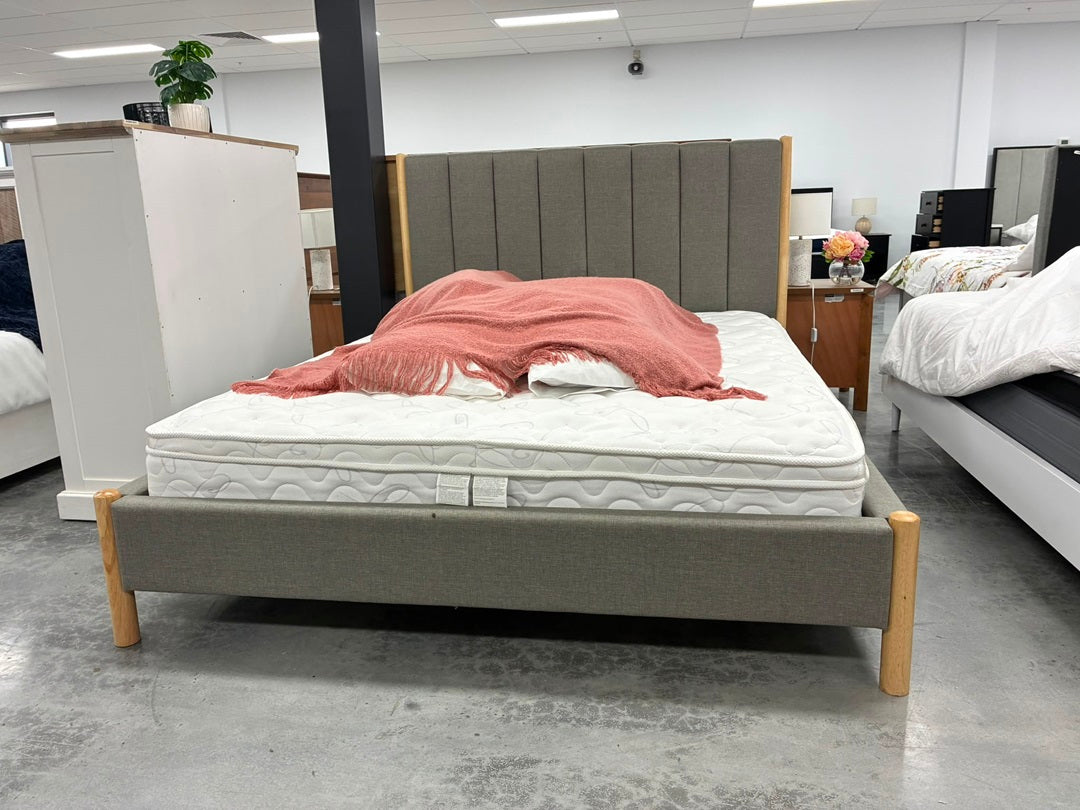Fabric Queen Bed – Mist