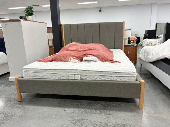 Fabric Queen Bed – Mist