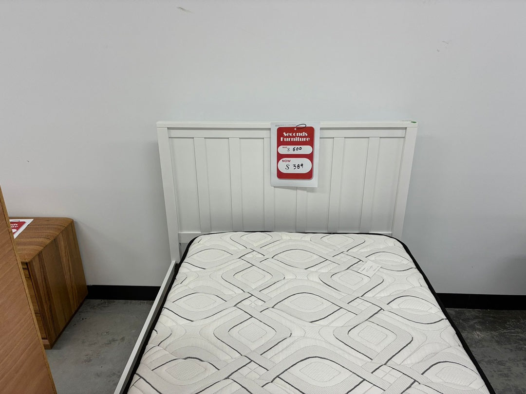 King Single Bed – White Finish