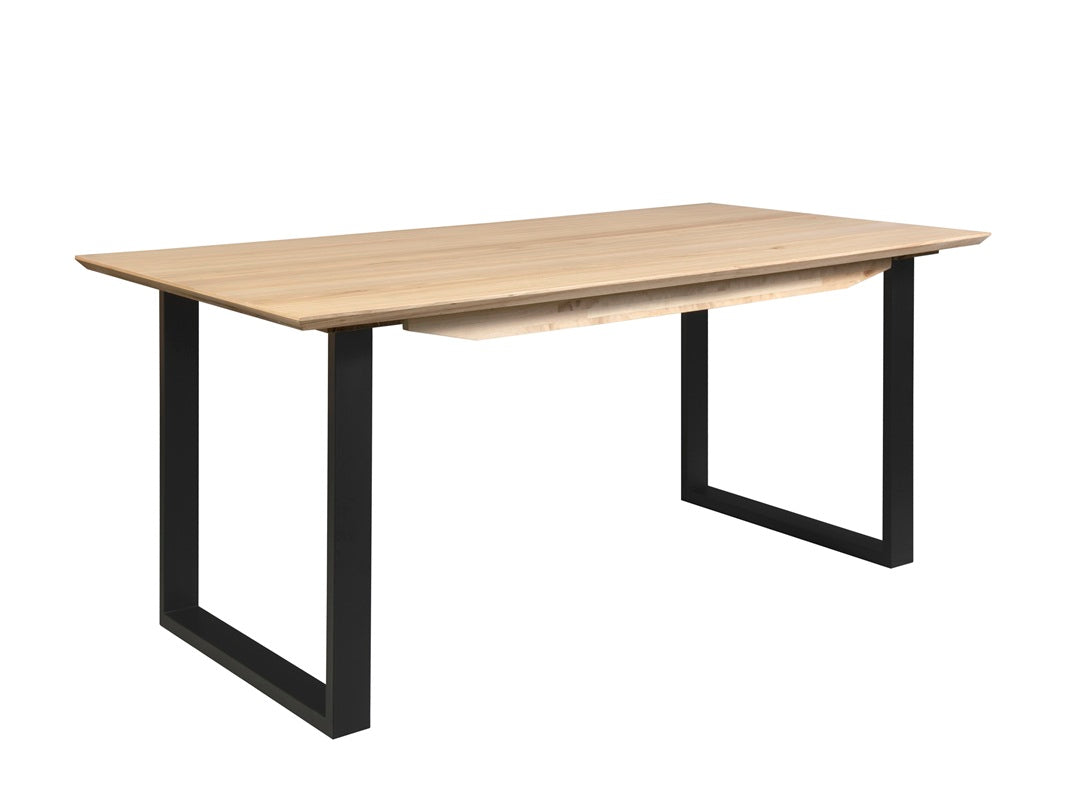 210CM Natural Top Dining Table with Metal Legs
