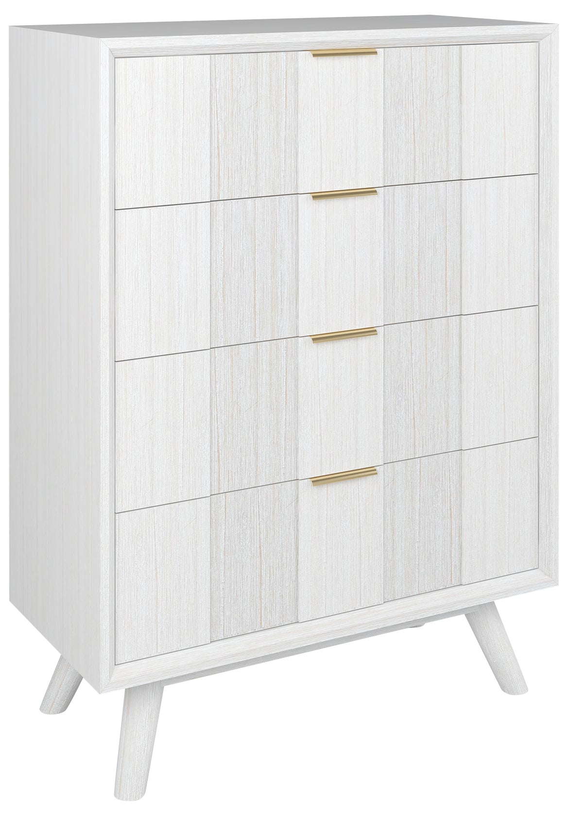 Whitewash Timber 4 Drawer Tallboy
