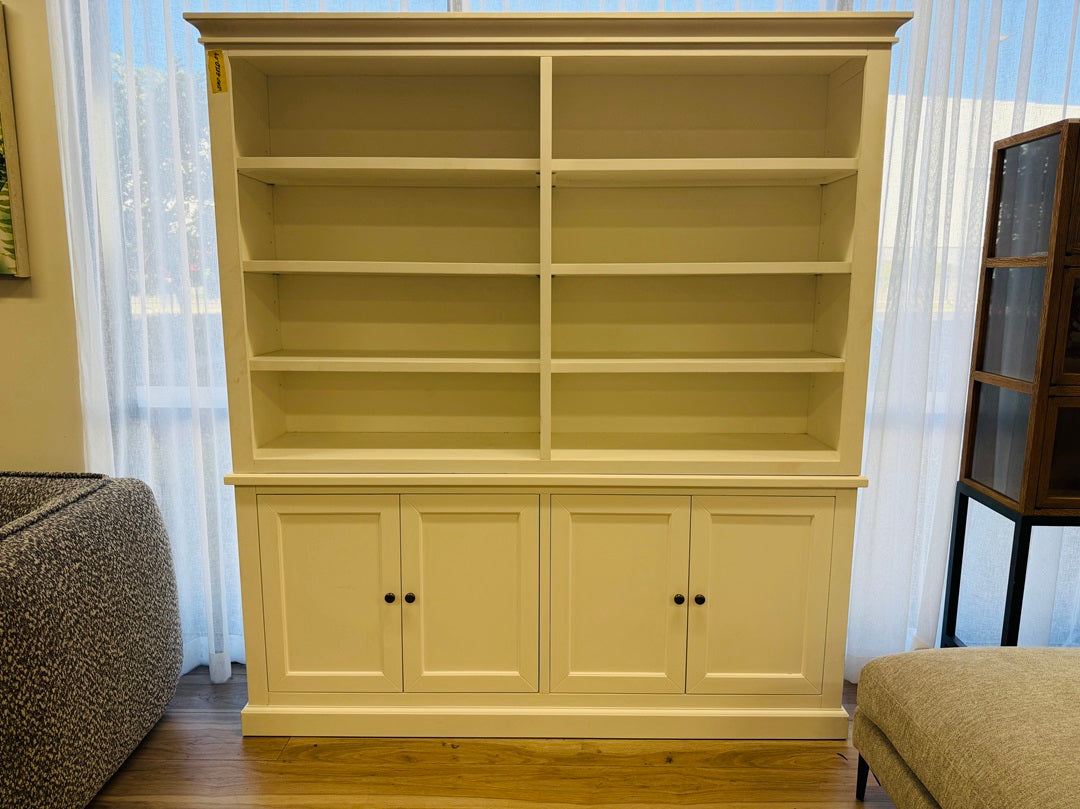 White Timber Buffet & Hutch with Shelves