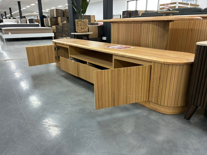 240CM Entertainment Unit – Natural Ash Finish