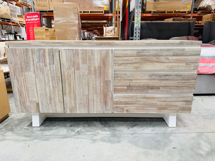 2 Door, 3 Drawer Natural Wash Timber Buffet