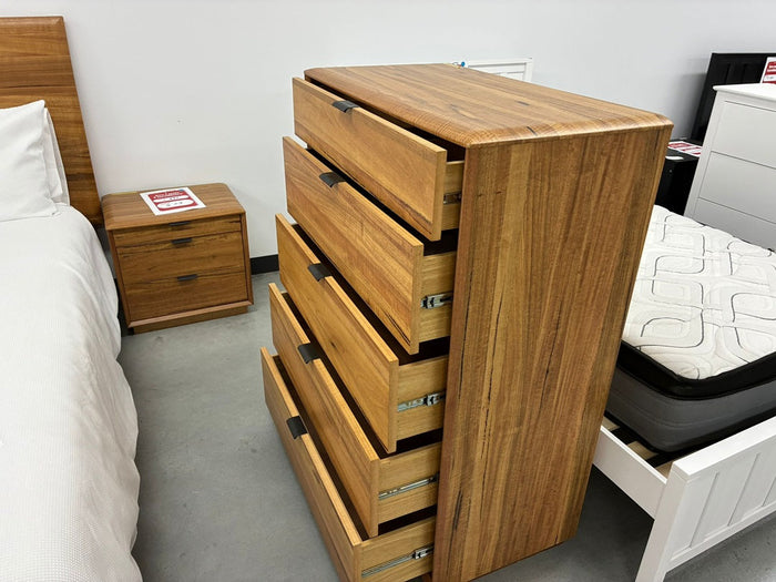 5 Drawer Tallboy – Natural Finish