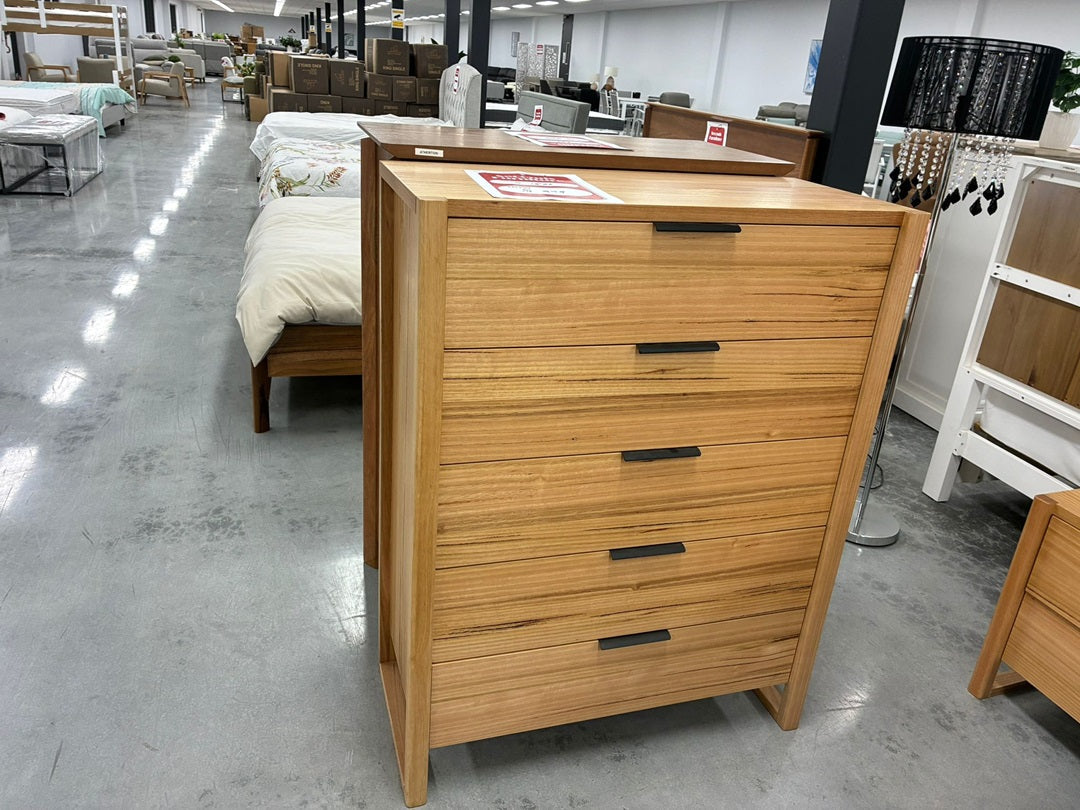 5 Drawer Tallboy – Natural Finish
