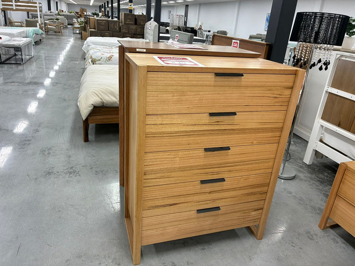 5 Drawer Tallboy – Natural Finish