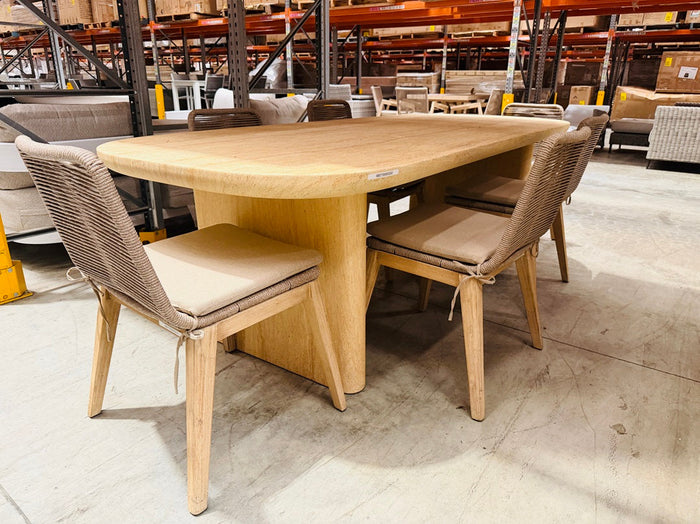 9pc Sandstone Outdoor Dining Setting