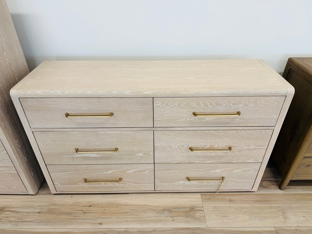 Ash Timber 6 Drawer Dresser