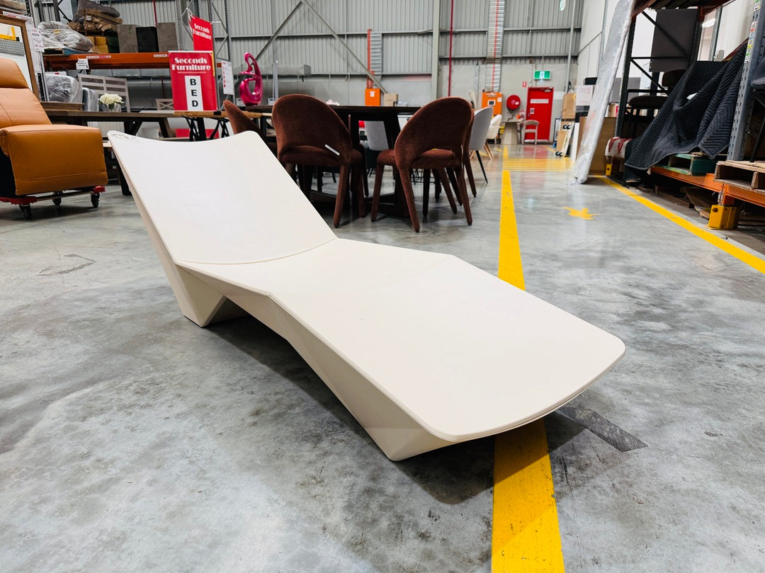 Beige Outdoor Sun Lounger