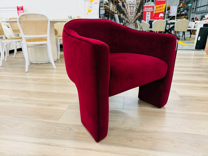 Burgundy Velvet Premium Arm Chair