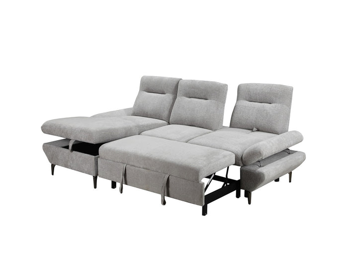 Grey Fabric Sofabed with RHF Chaise