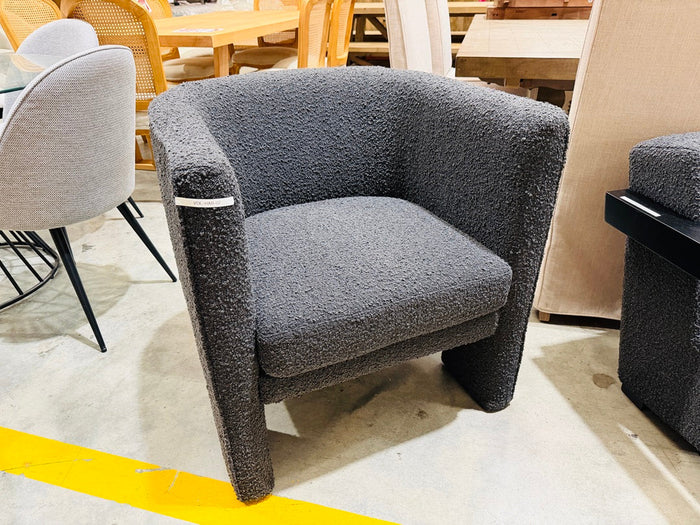 Charcoal Boucle Fabric Premium Arm Chair
