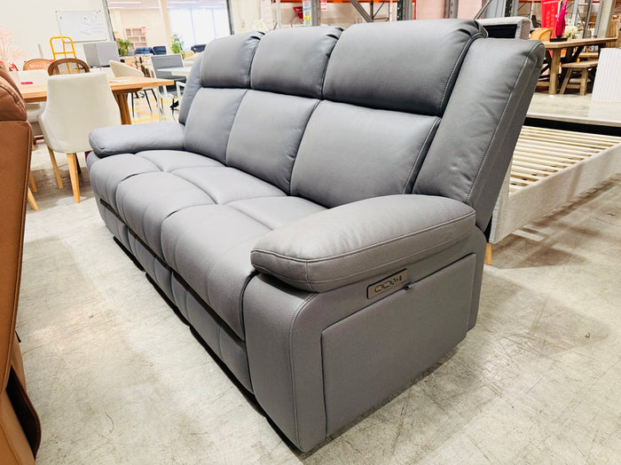 Charcoal Fabric 3 Seater with Electric Recliners