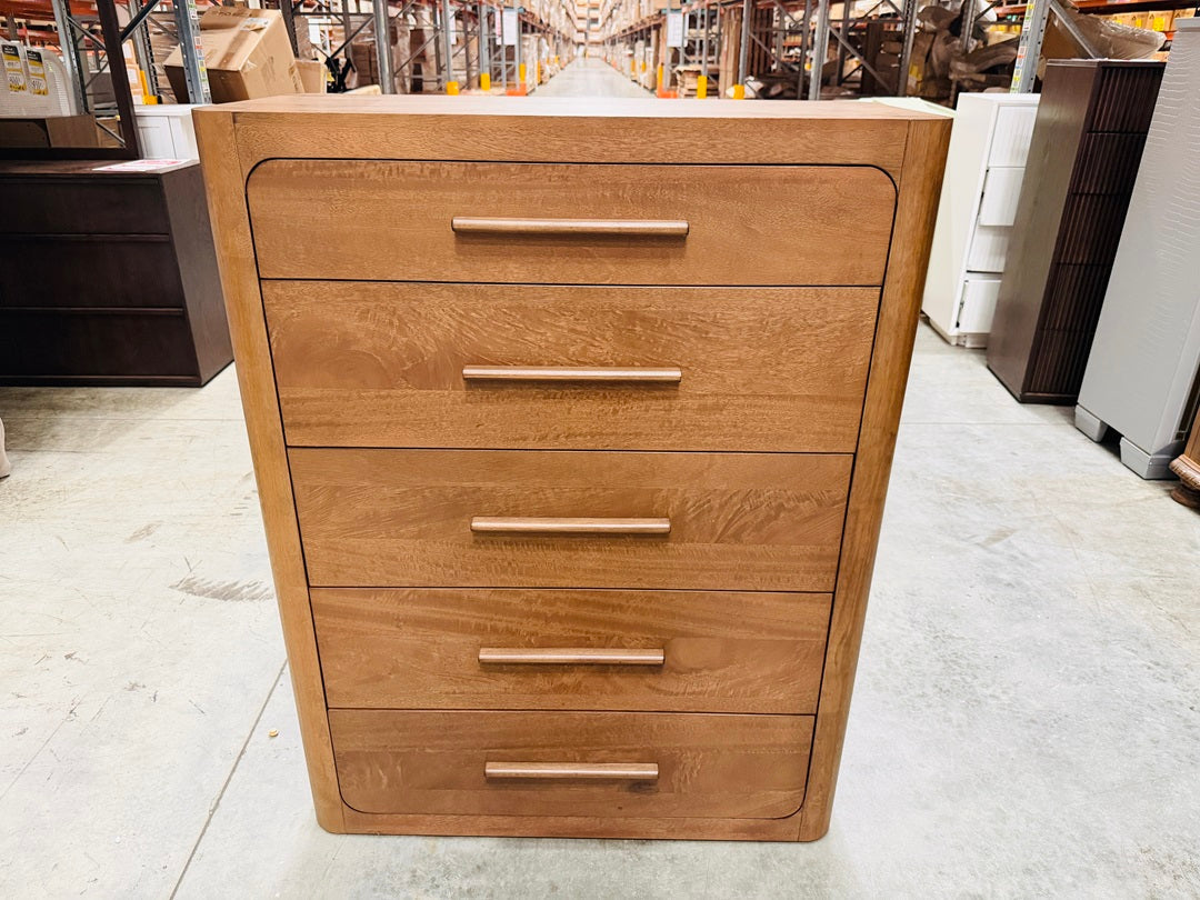 Chocolate Timber 5 Drawer Tallboy