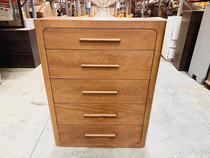 Chocolate Timber 5 Drawer Tallboy