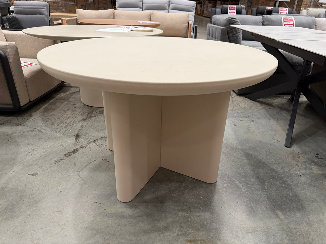 Cream Cement Outdoor Round Table