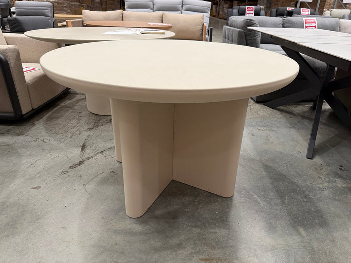Cream Cement Outdoor Round Table