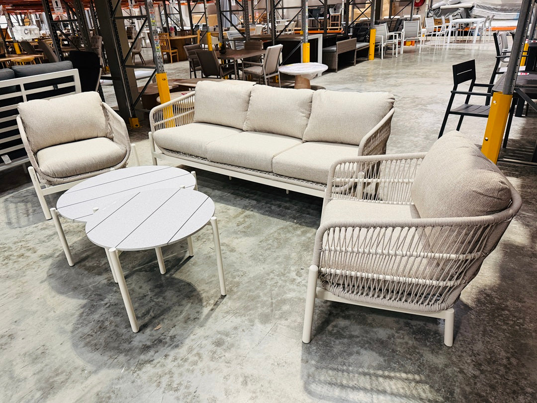 Cream Rope 5pc Outdoor Sofa Setting