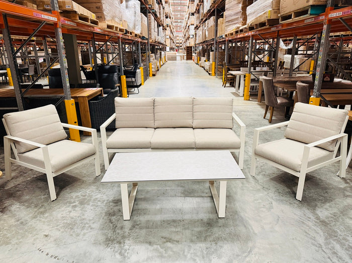 Cream Outdoor 4pc Sofa Setting