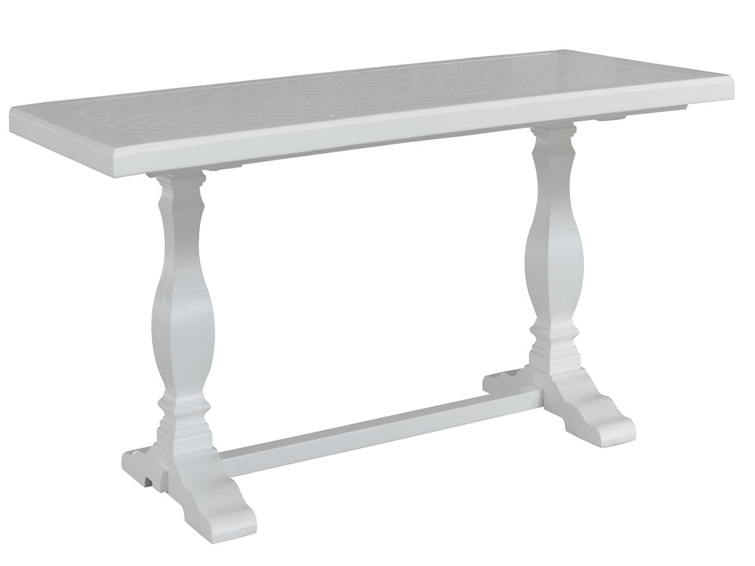 270cm White Timber Dining Table with Pedestal Legs