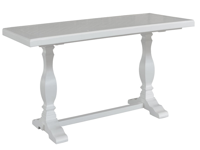 270cm White Timber Dining Table with Pedestal Legs