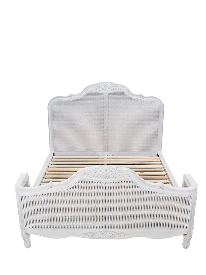 Antique White Timber King Bed