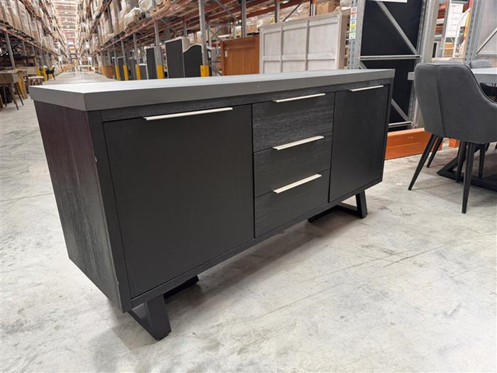 Dark Grey Concrete Top Buffet with 2 Doors & 3 Drawers