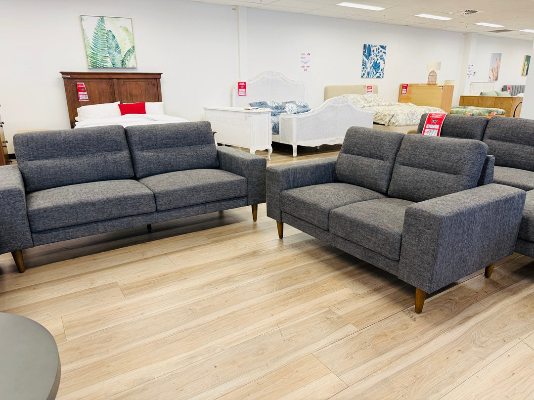 Dark Grey Fabric 3+2 Sofa Set