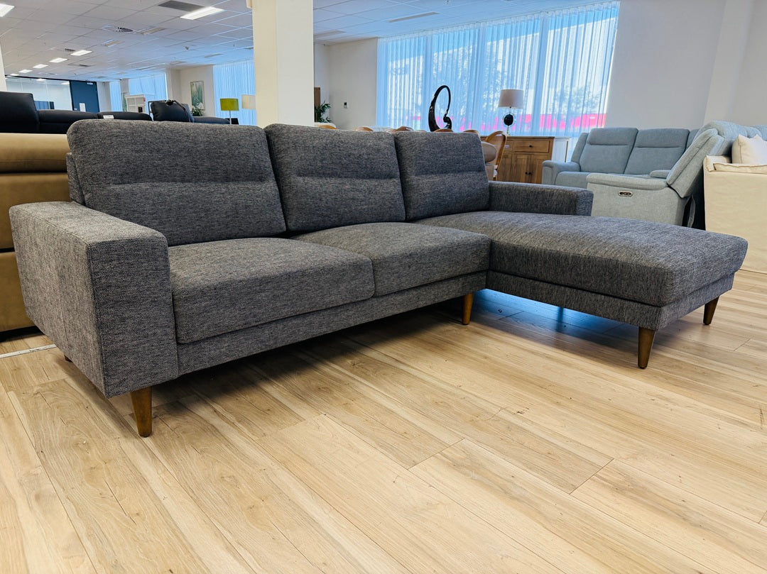 Dark Grey Fabric Chaise Sofa