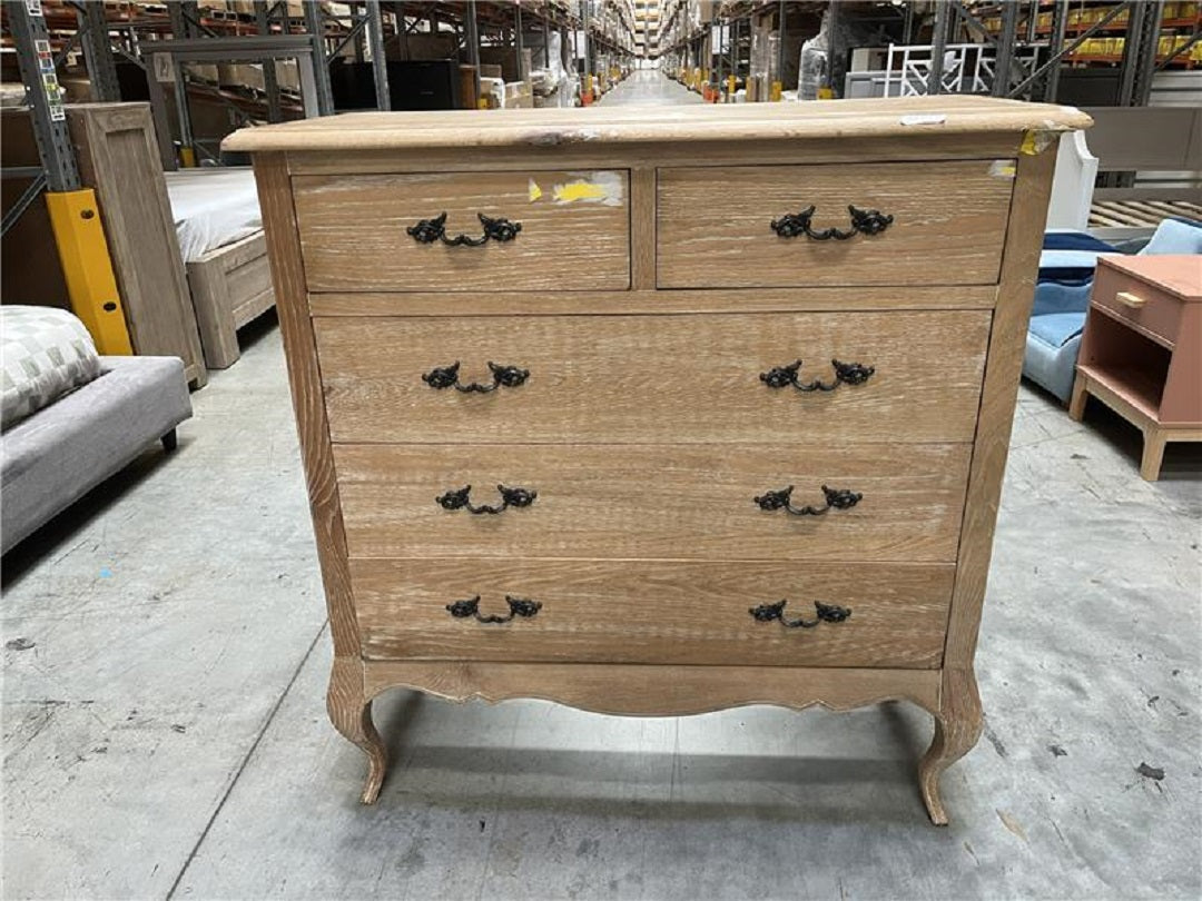 Elegant 5 Drawer Rustic Tallboy