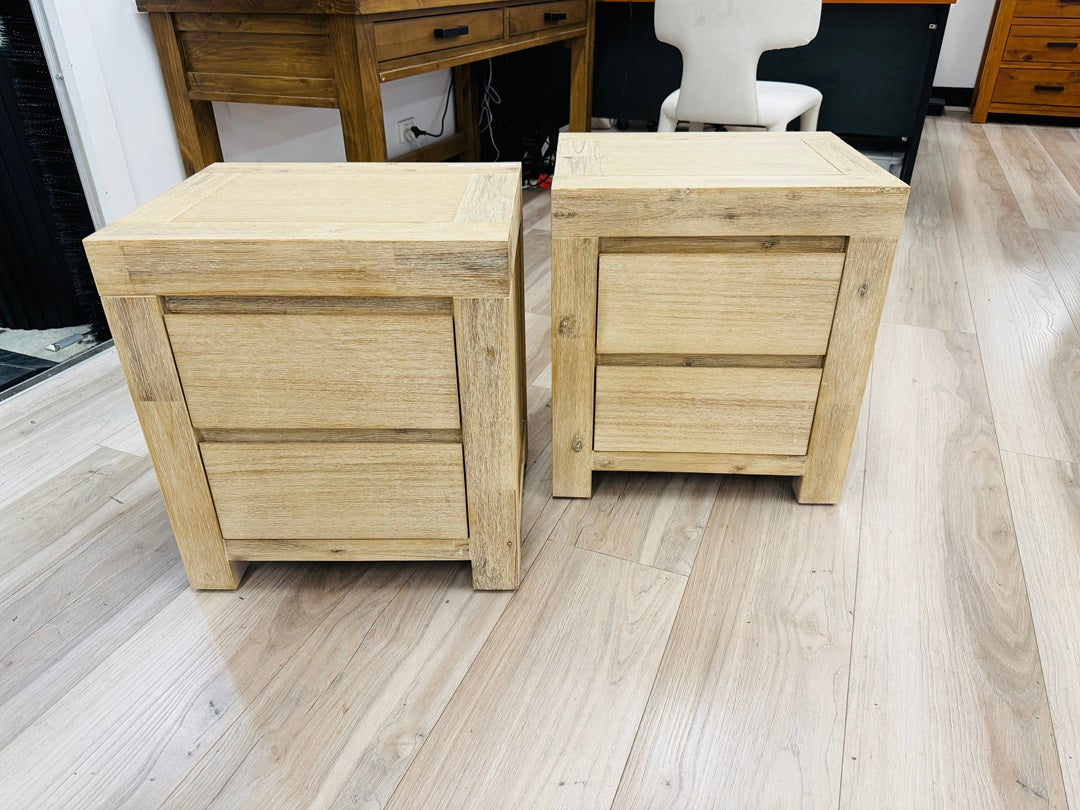 Espresso Wash 2 Drawer Timber Bedside