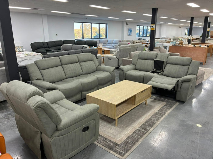 3+2+1 Manual Recliner Lounge Suite with Storage – Sample Unit