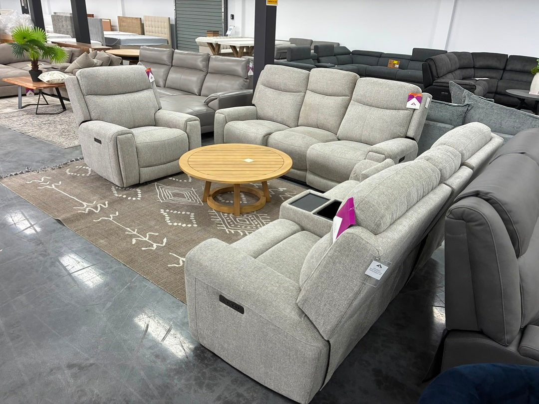 3 + 2 + 1 Electric Recliner Suite – Light Grey