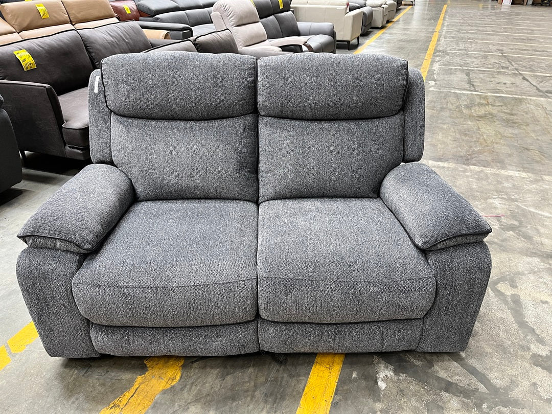 Grey Fabric 2 Seater with Electric Recliners