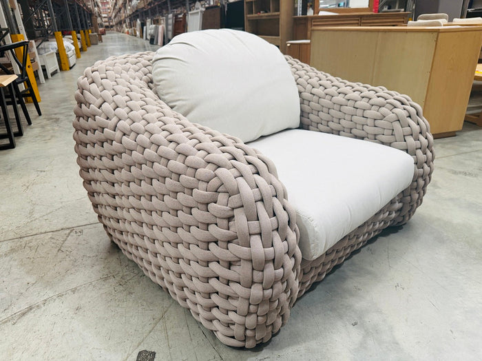 Large Light Grey Rope Outdoor 1 Seater