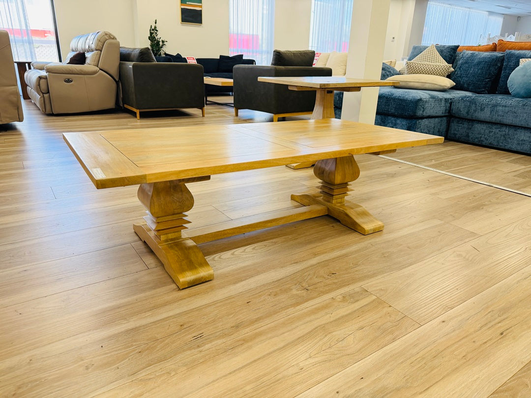 Light Honey Timber Pedestal Coffee Table