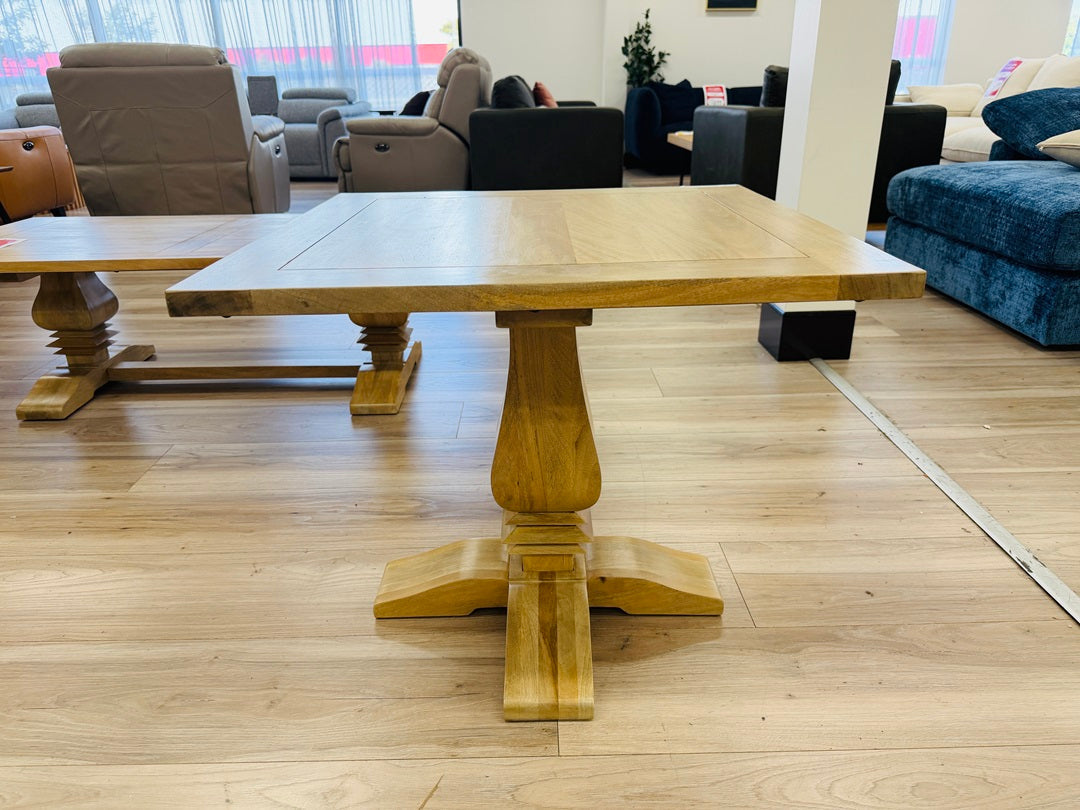 Light Honey Timber Pedestal Lamp Table