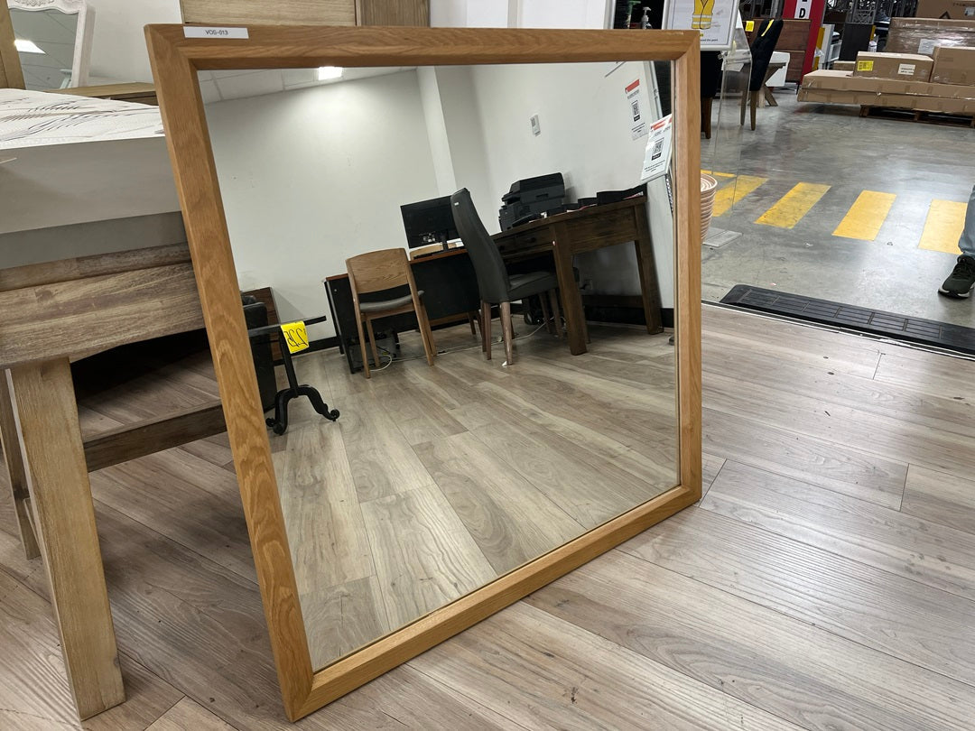 Light Oak Square Mirror