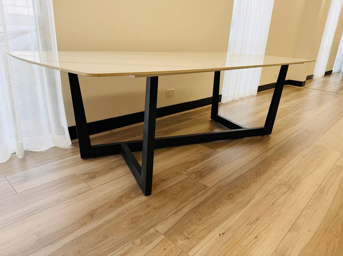 Marble Look Stone Top 240cm Dining Table
