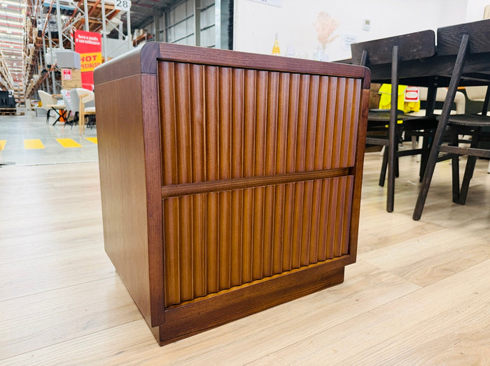 Mocca Timber 2 Drawer Bedside Table
