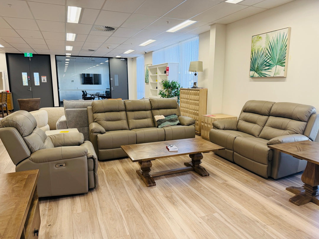 Mushroom Leather 3+2+1 Electric Recliner Setting
