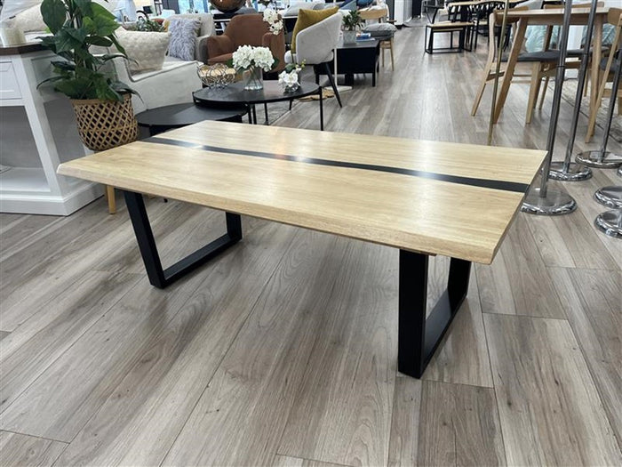 Natural Timber & Black Coffee Table