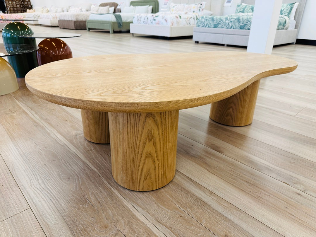 Natural Timber Curved Coffee Table