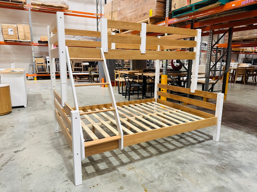 Natural Timber Single Over Double Bunk Bed