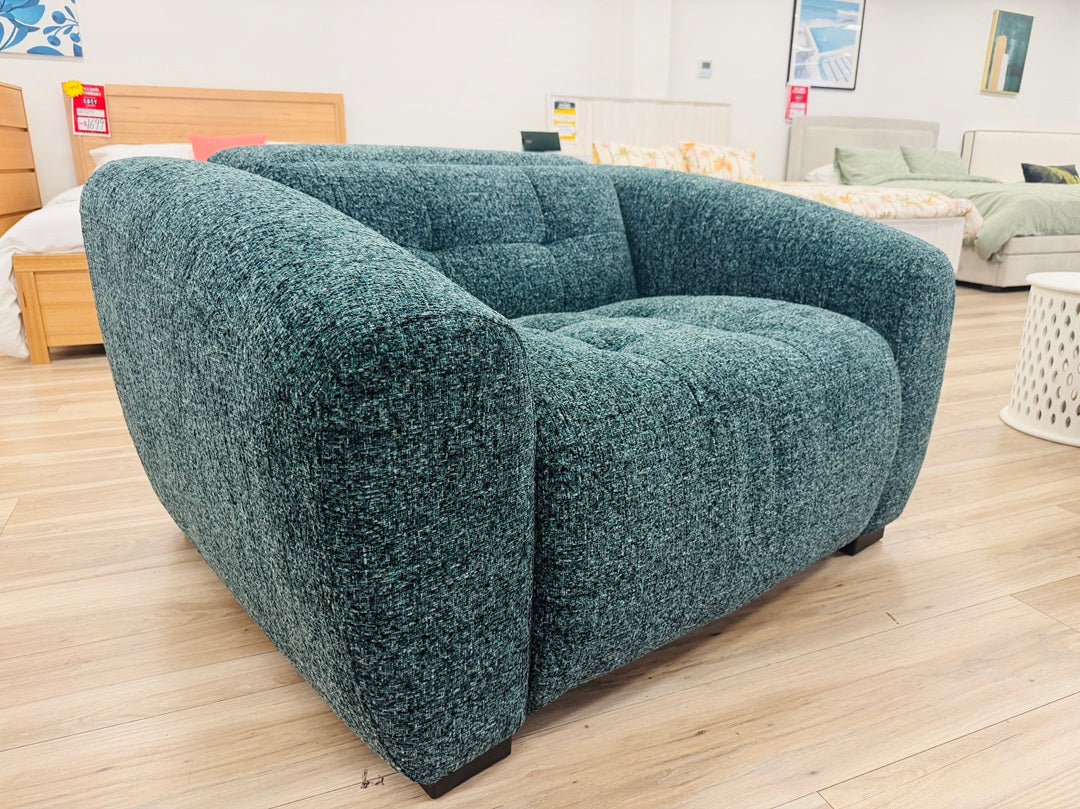 Ocean Green Fabric Large Electric 1 Seater Sofa