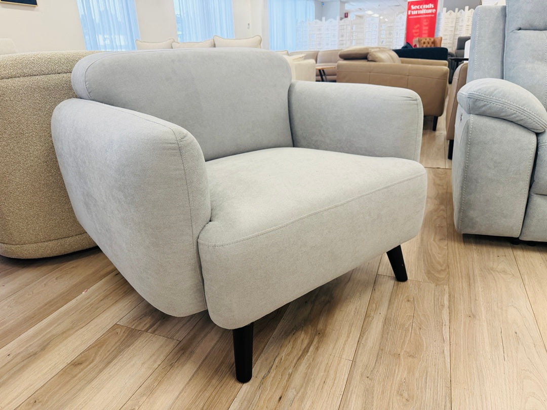 Pale Grey Fabric 1 Seater Sofa